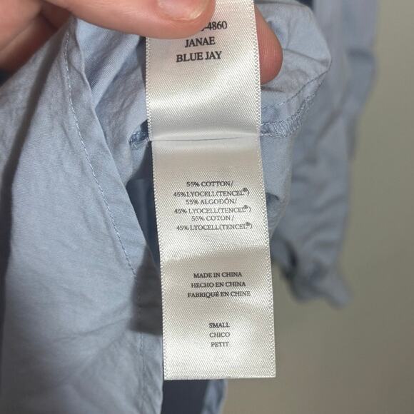 Womens Size S Rails Janae Shirt in Blue Jay Balloon Long Sleeve Collar Button Up - Picture 8 of 8